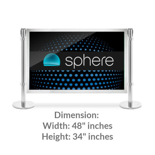 Post & Panel Barrier - 4' ft. Standard Height, Satin Aluminum (W48" x H34") - BarrierHQ.com