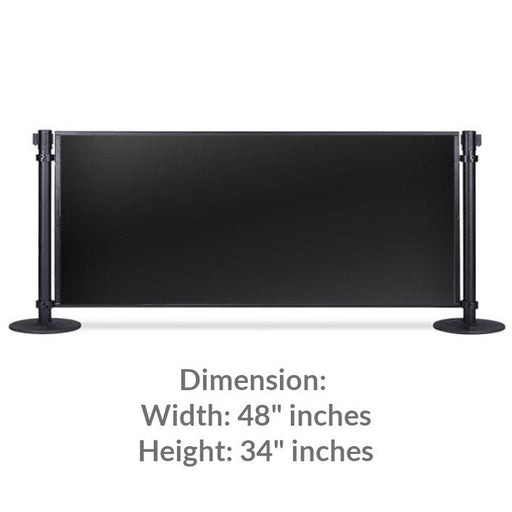 Post & Panel Barrier - 6' ft. Standard Height, Black (W72" x H34") - BarrierHQ.com