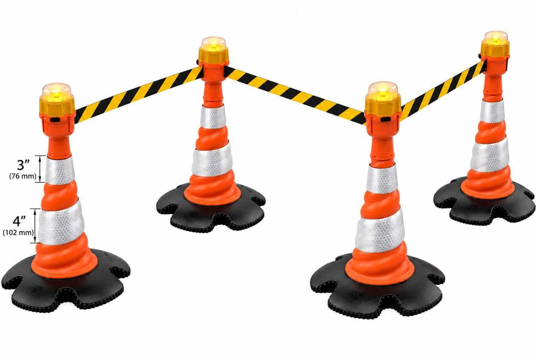 Skipper 27 m (88 ft) Retractable Cone Barrier Kit with Lights – 4 Cones, 3 Skippers, 1 Dummy & 4 Lights (KIT03) - image 2