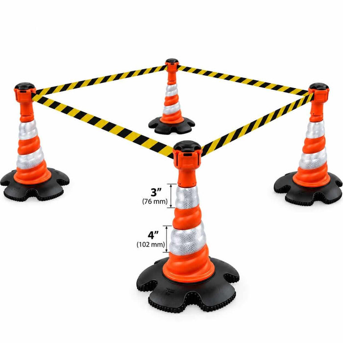 Skipper 36 m (118 ft) Retractable Cone Barrier Kit – 4 Skipper Cones & 4 Skippers (KIT04) - image 2