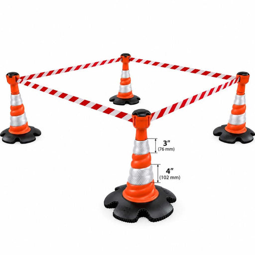 Skipper 36 m (118 ft) Retractable Cone Barrier Kit – 4 Skipper Cones & 4 Skippers (KIT04) - image 1