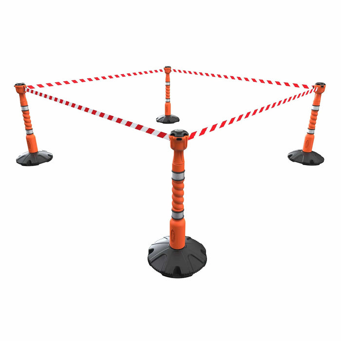 Skipper 36 m (118 ft) Retractable Post & Base Barrier Kit – 4 Posts & 4 Skippers (KIT05) - image 1