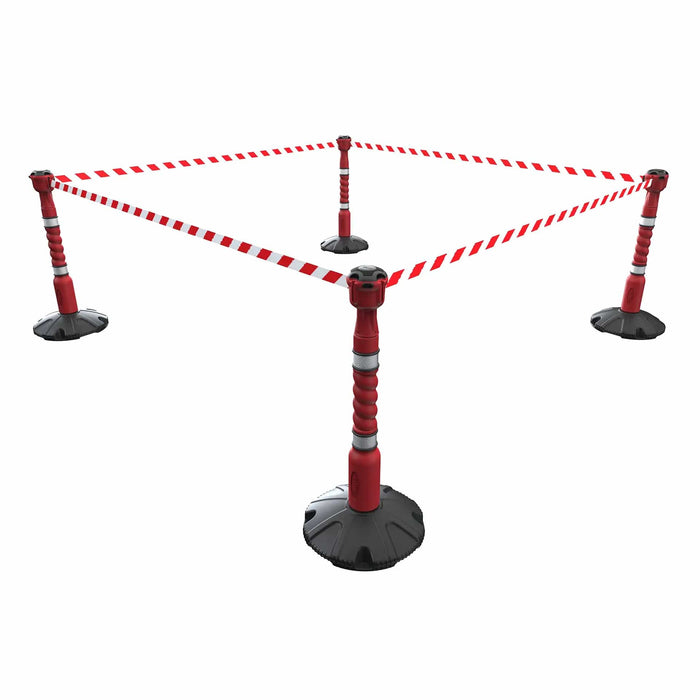 Skipper 36 m (118 ft) Retractable Post & Base Barrier Kit – 4 Posts & 4 Skippers (KIT05) - image 3