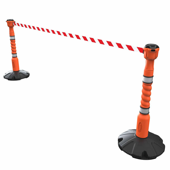 Skipper 9 m (30 ft) Free-Standing Retractable Post & Base Barrier Kit – 2 Posts, 1 Skipper & 1 Dummy (KIT10) - image 1