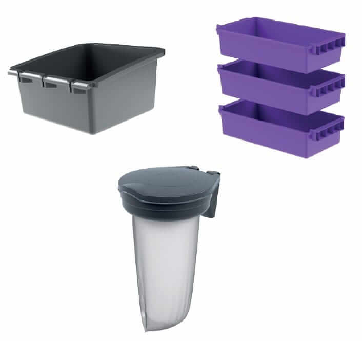 Skipper Janitorial Accessory Pack for Unicart – Bin, Tray & 3 Drawers - image 1