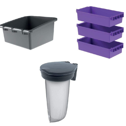 Skipper Janitorial Accessory Pack for Unicart – Bin, Tray & 3 Drawers - image 2