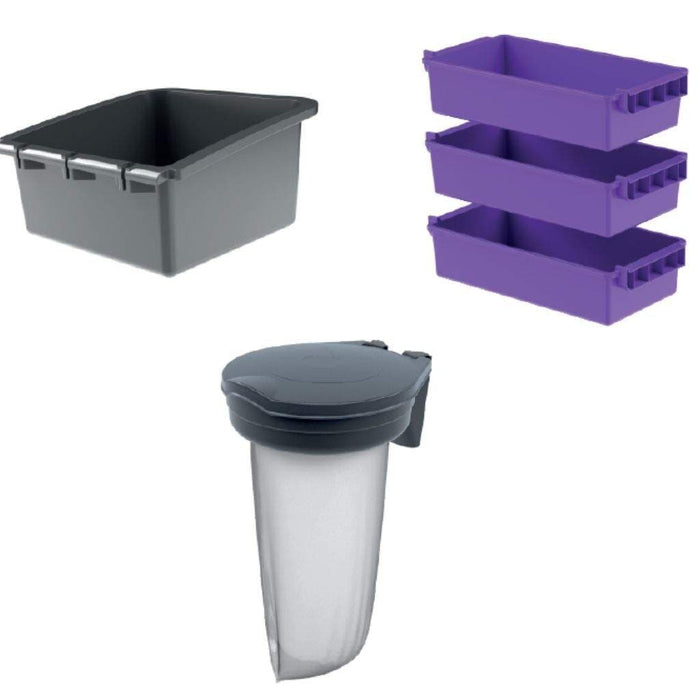 Skipper Janitorial Accessory Pack for Unicart – Bin, Tray & 3 Drawers - image 2