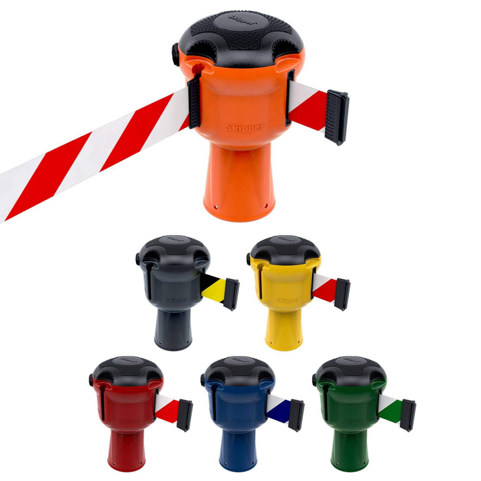 Skipper Retractable Safety Barrier Unit – 30 ft Cone Top Tape Barrier - image 21