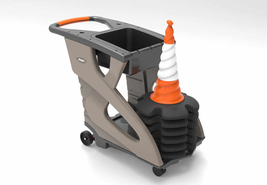 Skipper Unicart-05 – Traffic Cone Barrier Cart with 6 Skipper Cones, 6 Skipper Units & Accessory Pack - image 1