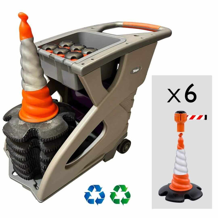 Skipper Unicart-05 – Traffic Cone Barrier Cart with 6 Skipper Cones, 6 Skipper Units & Accessory Pack - image 2