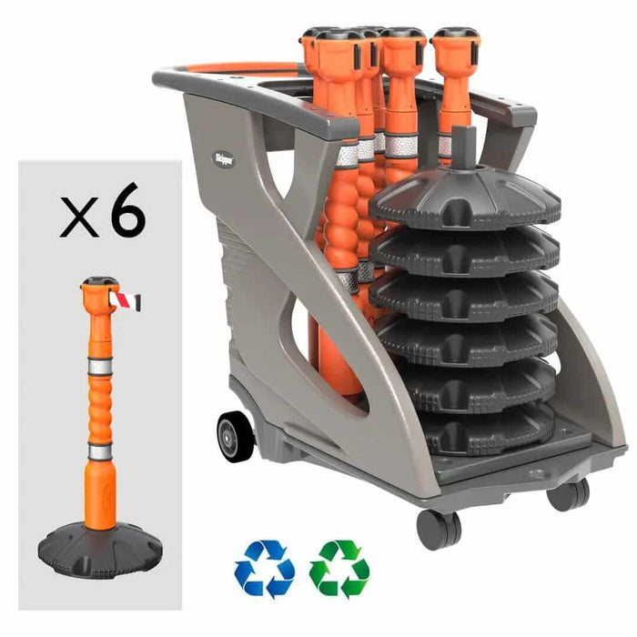 Skipper Unicart-06 – Fully Equipped Barrier Cart with 6 Skipper Units, 6 Posts & 6 Bases - image 2
