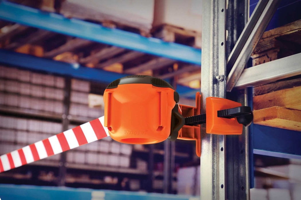 Skipper XS Retractable Barrier Unit – 30 ft Wall & Surface Mount Tape Barrier - image 8
