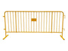 Yellow Steel Crowd Control Barrier – CrowdMaster Plus with Heavy-Duty Flat Feet, product code BARR-PLUS-YW-Flat-Feet