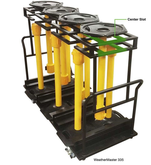 12 Stanchion Cart for WeatherMaster with 19" Rubber Bases - BarrierHQ.com