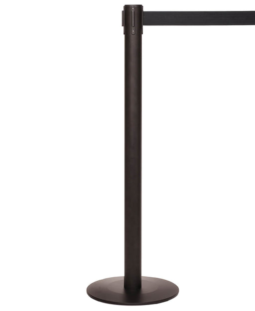 Ultra-Slim Profile 11' ft. Belt Stanchion - Stainless Steel - "Q-Boss" QB500 - BarrierHQ.com