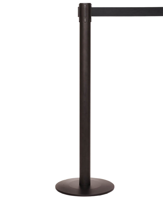 Ultra-Slim Profile 11' ft. Belt Stanchion - Stainless Steel - "Q-Boss" QB500 - BarrierHQ.com