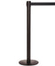Ultra-Slim Profile 11' ft. Belt Stanchion - Stainless Steel - "Q-Boss" QB500 - BarrierHQ.com
