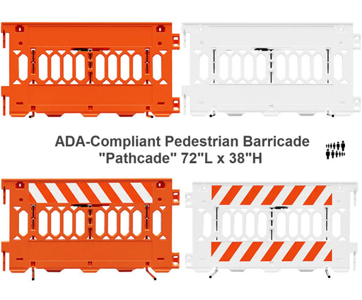 ADA-Compliant Pedestrian Barricade "Pathcade" by Plasticade 72"L x 38"H - BarrierHQ.com