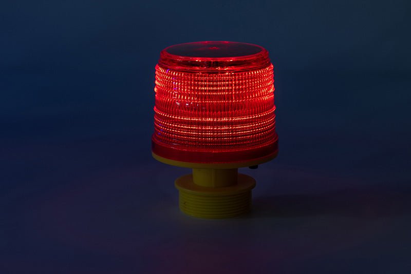 Airport Barricade Hazard Light, Dual Mode Solar-Powered LED: Flashing or Steady-Burn, 360° - BarrierHQ.com