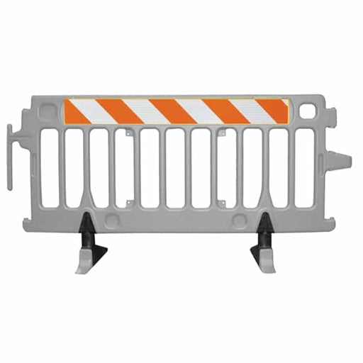 Avalon Crowd Control Plastic Barricade - Add engineer grade striped sheeting on two sides - BarrierHQ.com