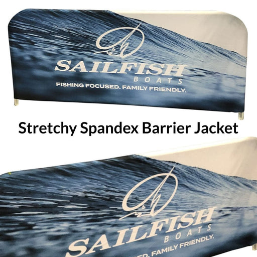 Barricade Covers & Barrier Jackets, Stretchy Spandex 6-8' ft. (Digitally Printed) - BarrierHQ.com