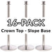 Economy Rope Stanchion Crown Top - Polished Steel - 16 PACK - BarrierHQ.com