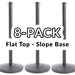 Economy Rope Stanchion Flat Top - Black - 8 PACK - BarrierHQ.com