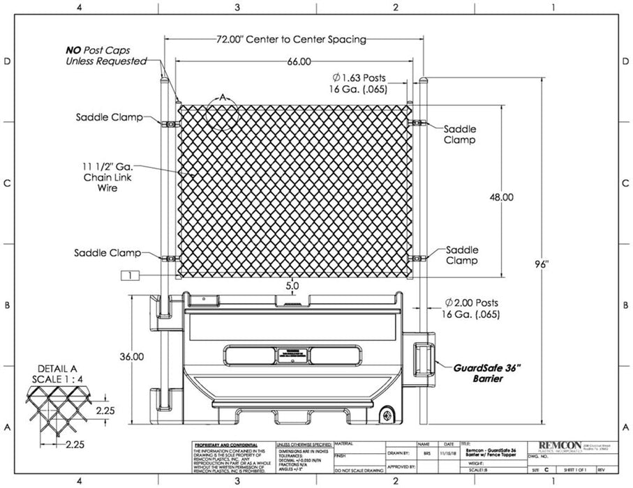 Fence Topper Panel for "Guardsafe 36" - BarrierHQ.com