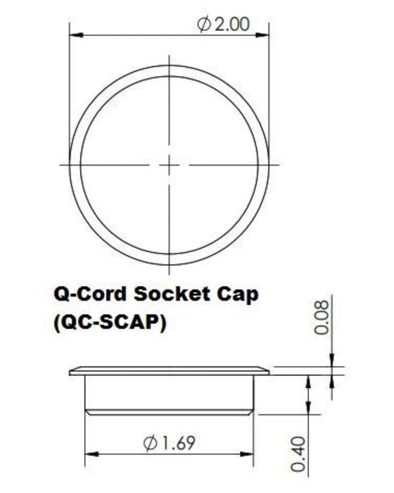 Floor SOCKET CAP for Q-Cord Retractable Cord Barrier Stainless Steel - BarrierHQ.com