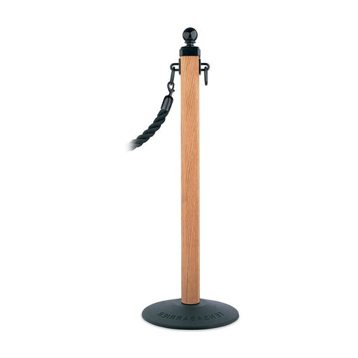 "Hitching Post" 307 Wooden Rope Stanchion - BarrierHQ.com
