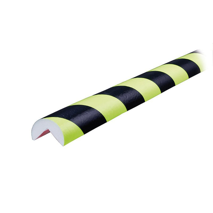 Knuffi Model A Corner Bumper Guard Fluorescent Black/Yellow 1M - Buffer Zone for Impacts - BarrierHQ.com