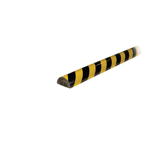 Knuffi Model C+ Surface Bumper Guard Reflective Black/Yellow 1M - Prevent Bumps and Scrapes - BarrierHQ.com