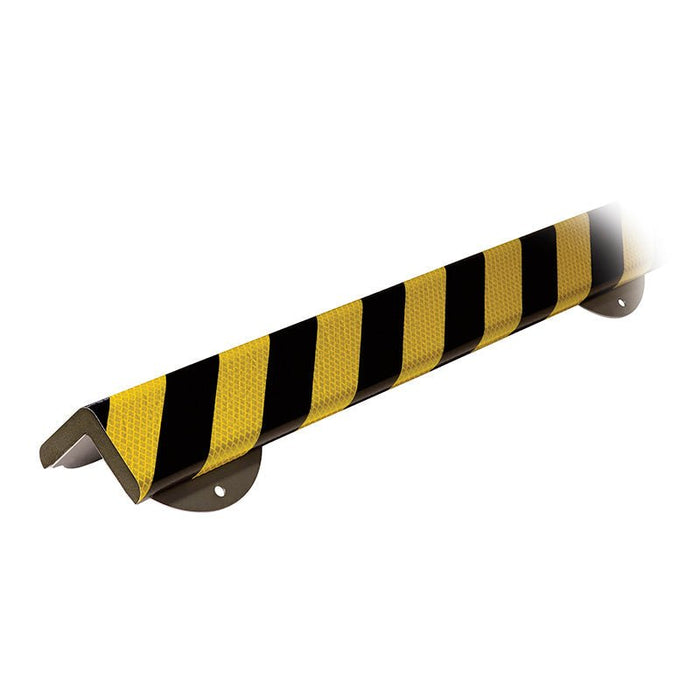 Knuffi Model H+ Corner Wall Protection Kit Reflective Black/Yellow 1M - Edge Guards - BarrierHQ.com