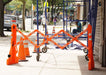 Multi-Gate Expandable Portable Barricade, Orange & White - BarrierHQ.com