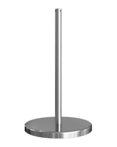 Museum & Art Gallery Stanchion, 16" Tall, Black Powder Coat "Q-Cord" - BarrierHQ.com