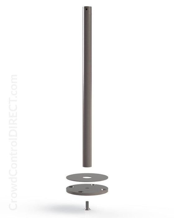 Museum & Art Gallery Stanchion, 16" Tall with Surface Mounted (Fixed) Base - BarrierHQ.com