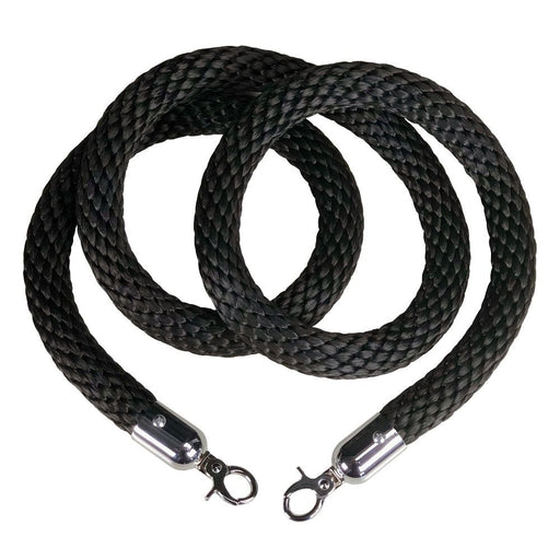 Museum Rope, Black Elegant Braided Rope, 1" diam. (718) - BarrierHQ.com