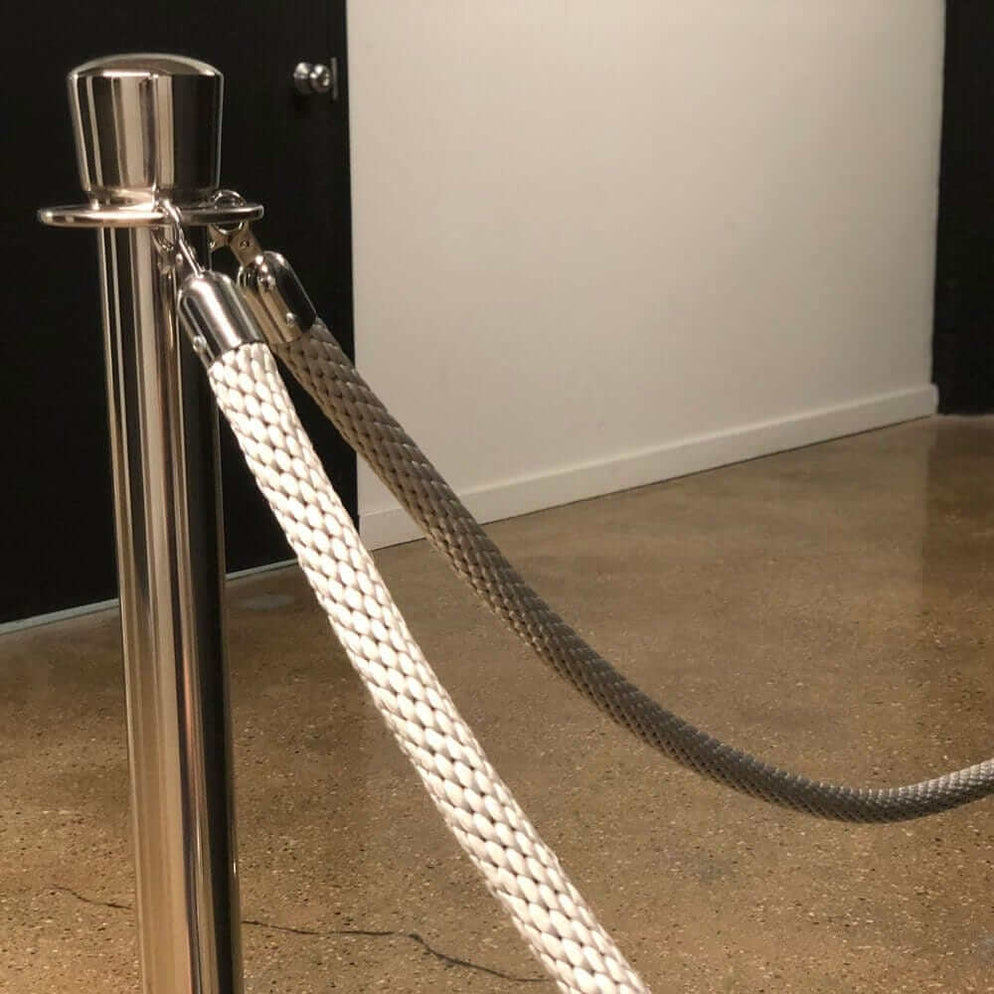 Museum Stanchion Rope Grey Elegant Braided Rope 1 diam 717