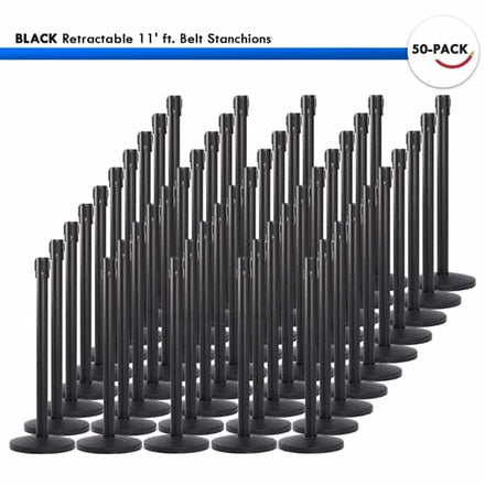 Pallette of 50 Retractable 11' ft. Belt Barriers