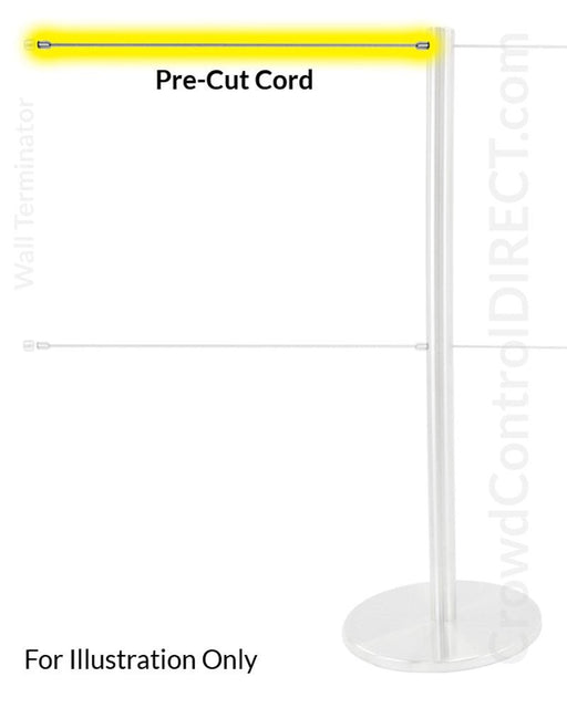 Pre-cut Cord with Thumbscrews for "Q-Cord" Stanchion - BarrierHQ.com