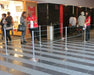 "Q-Cord" Museum Stanchion with Retractable 7' Cord, Stainless Steel, 39" H - BarrierHQ.com