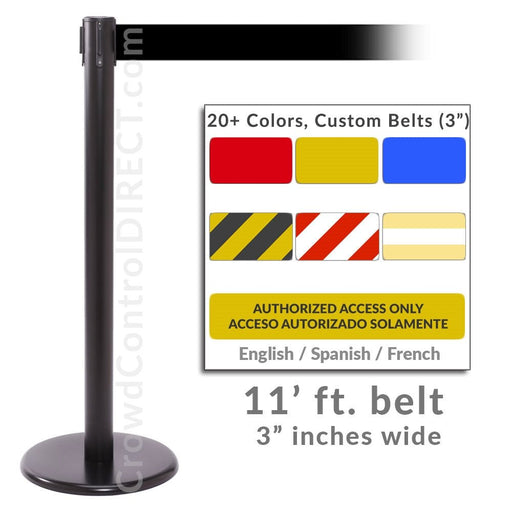 QueuePro 250 Xtra - 3" inch wide belt barrier. - BarrierHQ.com