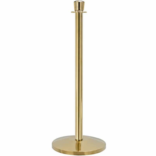 QueueWay Classic Rope Stanchion, Polished Brass Effect - BarrierHQ.com