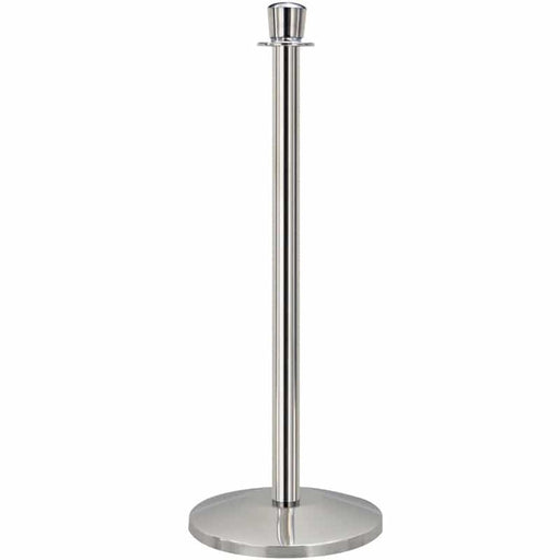 QueueWay Classic Rope Stanchion, Polished Stainless - BarrierHQ.com