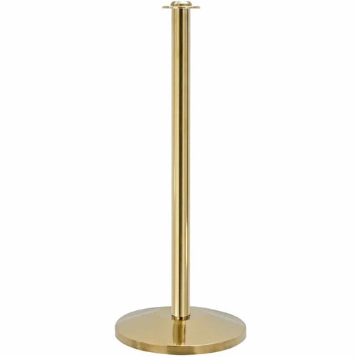 QueueWay Contemporary Rope Stanchion, Polished Brass Effect - BarrierHQ.com