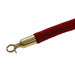 QueueWay Red Velour Rope, 6' ft., Polished Brass Ends - BarrierHQ.com