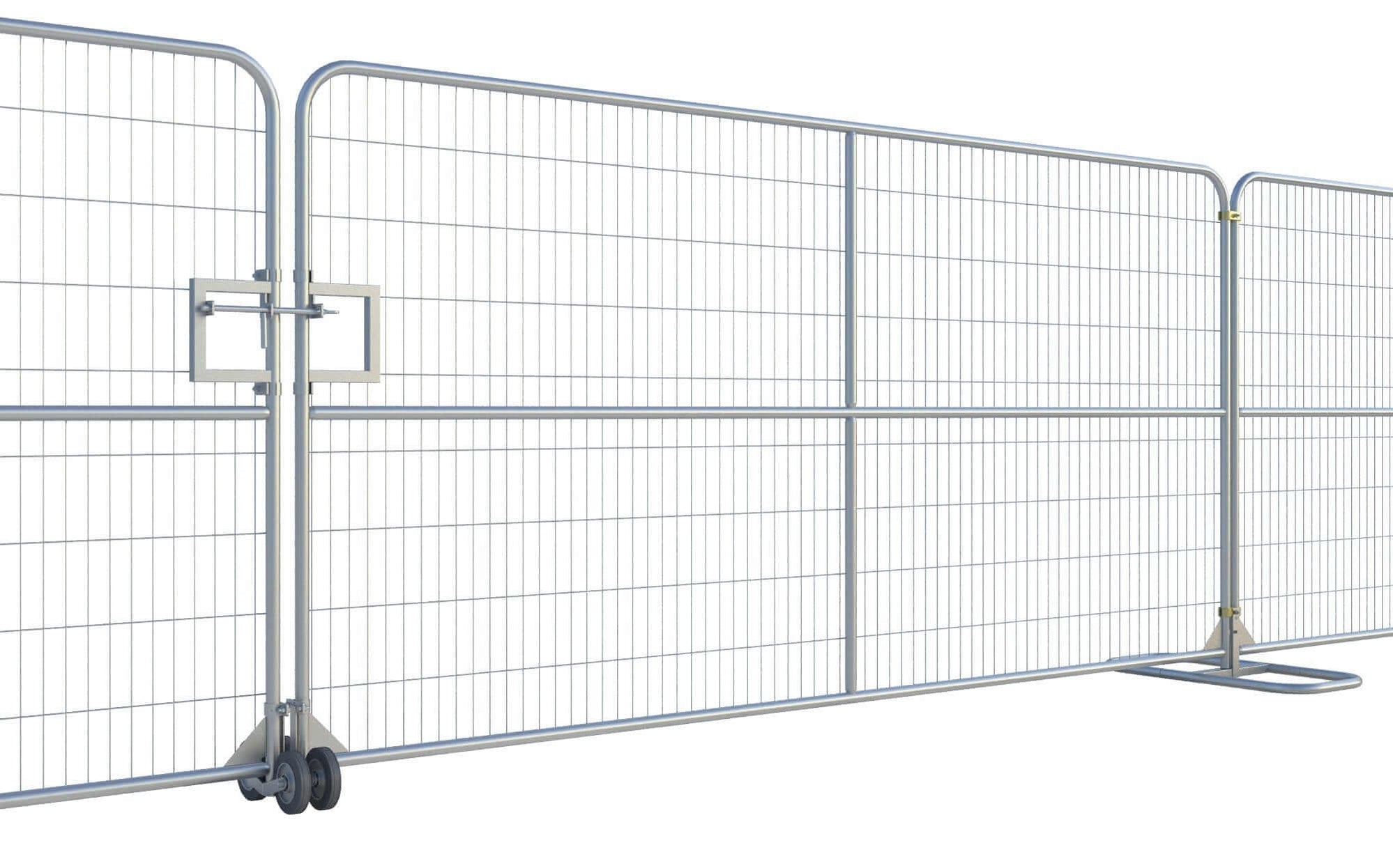 Temporary Back Gate Rolling Vehicle Gate Kit for Temporary Fence — BarrierHQ.com