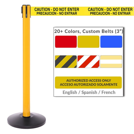 SafetyPRO Xtra - 3" inch wide belt barrier. - BarrierHQ.com