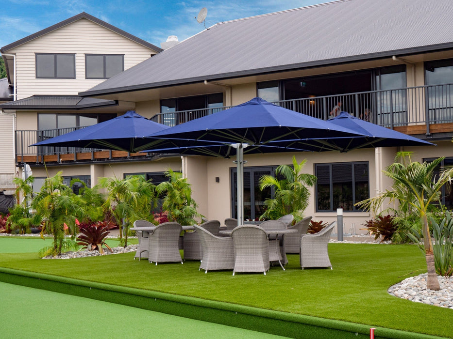 commercial offset patio umbrella Shadowspec Unity Commercial Cantilever Patio Umbrella