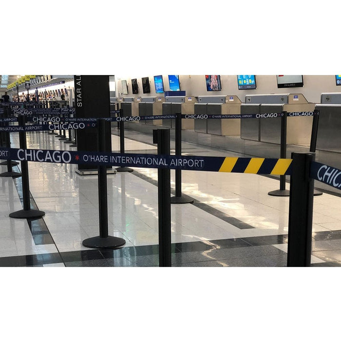 (SPECIAL) Economy Belt Barrier QU900X with 11' ft X 3" Wide CUSTOM Printed Belt - BarrierHQ.com